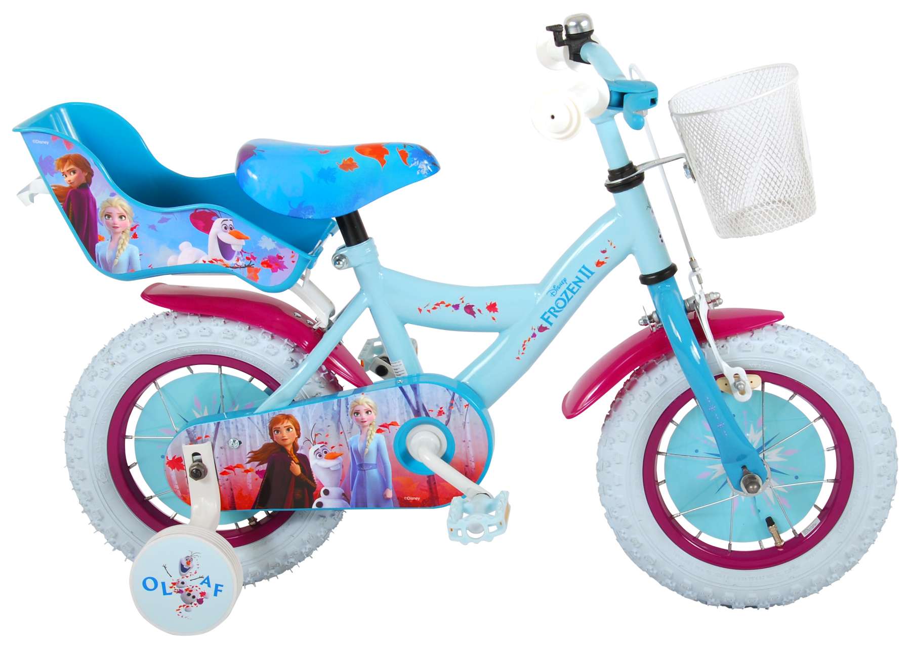 Vélo enfant Disney La reine des neiges 2 - fille - 12 po - bleu/mauve -  assemblé à 95