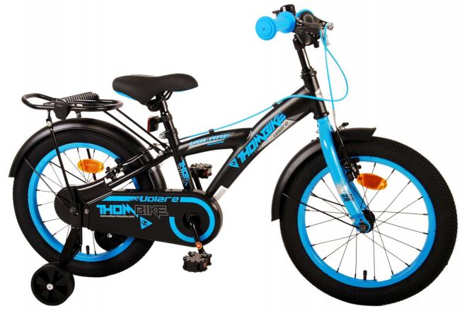 Volare Thombike Vélo pour enfants - Garçons - 16 pouces - Noir Bleu - Freins à deux mains