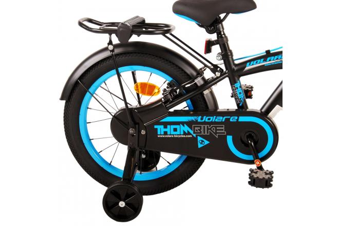 Volare Thombike Vélo pour enfants - Garçons - 16 pouces - Noir Bleu - Freins à deux mains