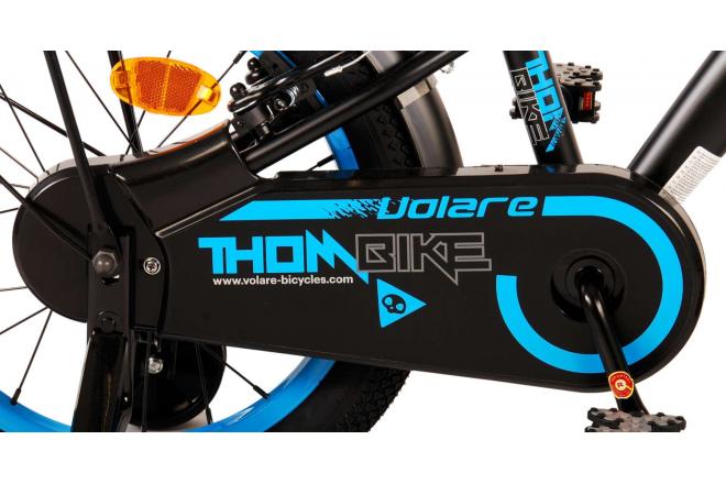 Volare Thombike Vélo pour enfants - Garçons - 16 pouces - Noir Bleu - Freins à deux mains