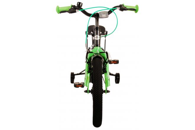 Volare Thombike Vélo pour enfants - Garçons - 16 pouces - Noir Vert - Freins à deux mains