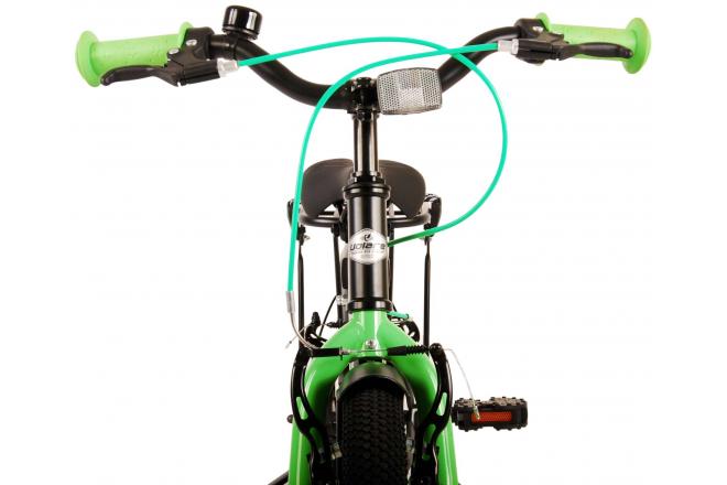 Volare Thombike Vélo pour enfants - Garçons - 16 pouces - Noir Vert - Freins à deux mains