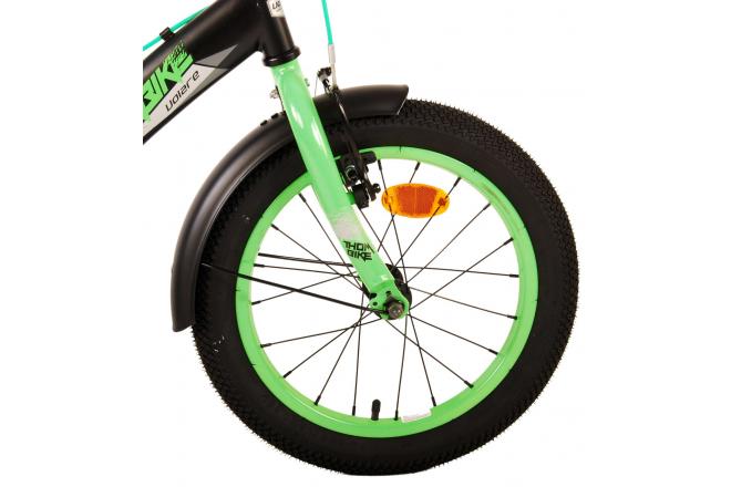 Volare Thombike Vélo pour enfants - Garçons - 16 pouces - Noir Vert - Freins à deux mains