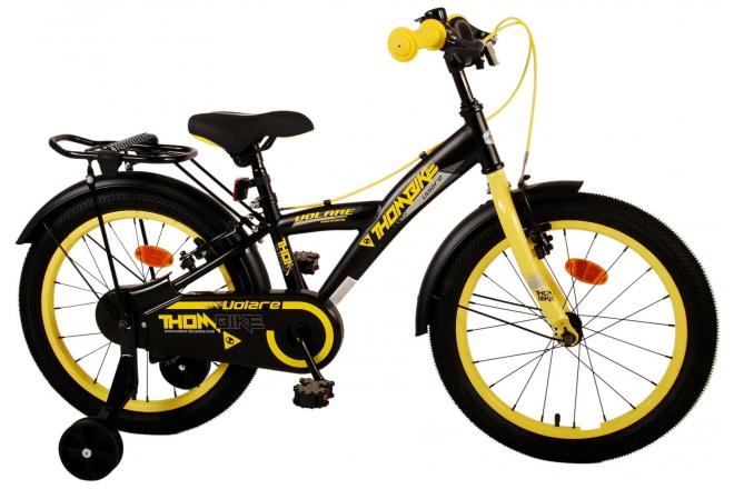 Volare Thombike Vélo pour enfants - Garçons - 18 pouces - Noir Jaune - Freins à deux mains