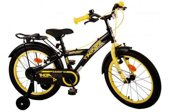 Volare Thombike Vélo pour enfants - Garçons - 18 pouces - Noir Jaune - Freins à deux mains