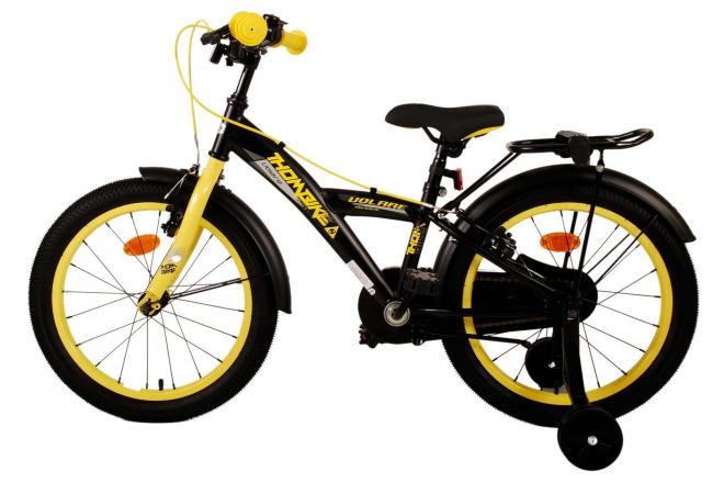 Volare Thombike Vélo pour enfants - Garçons - 18 pouces - Noir Jaune - Freins à deux mains