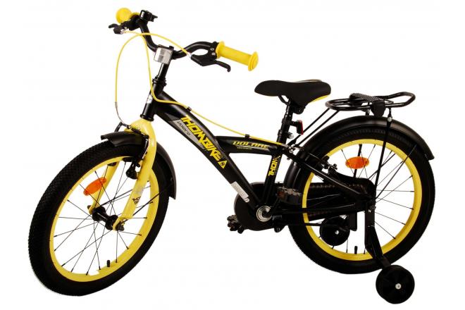 Volare Thombike Vélo pour enfants - Garçons - 18 pouces - Noir Jaune - Freins à deux mains