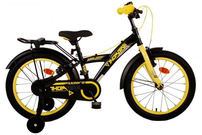 Volare Thombike Vélo pour enfants - Garçons - 18 pouces - Noir Jaune - Freins à deux mains