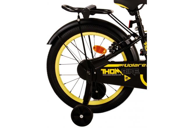 Volare Thombike Vélo pour enfants - Garçons - 18 pouces - Noir Jaune - Freins à deux mains