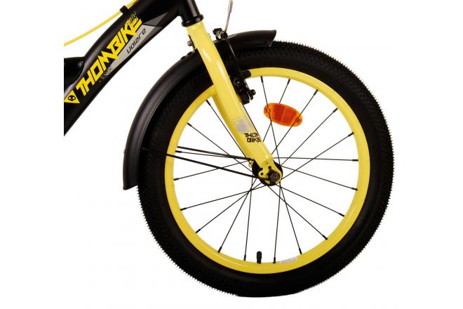 Volare Thombike Vélo pour enfants - Garçons - 18 pouces - Noir Jaune - Freins à deux mains