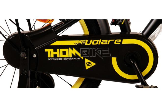 Volare Thombike Vélo pour enfants - Garçons - 18 pouces - Noir Jaune - Freins à deux mains