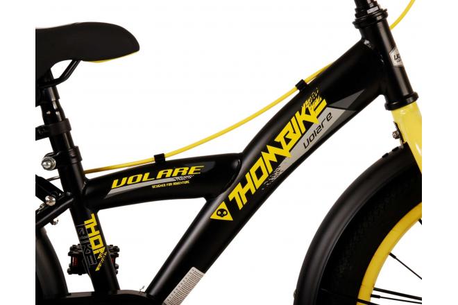 Volare Thombike Vélo pour enfants - Garçons - 18 pouces - Noir Jaune - Freins à deux mains