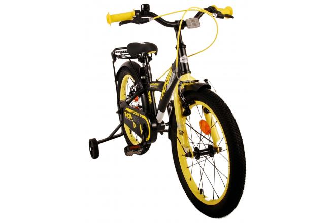 Volare Thombike Vélo pour enfants - Garçons - 18 pouces - Noir Jaune - Freins à deux mains