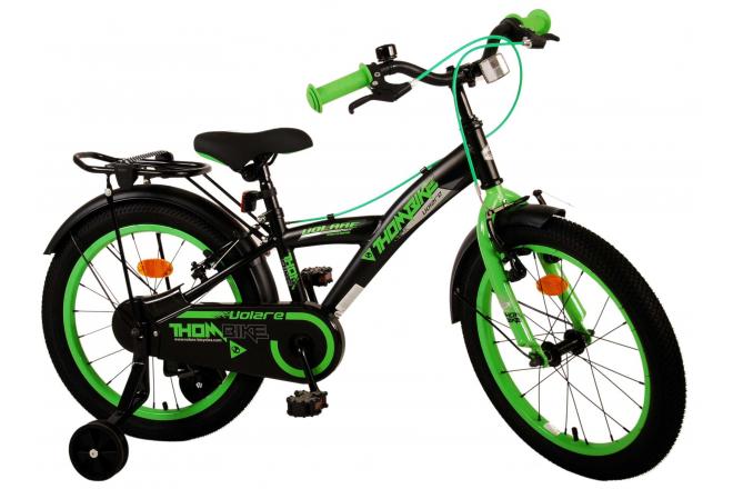 Volare Thombike Vélo pour enfants - Garçons - 18 pouces - Noir Vert - Freins à deux mains