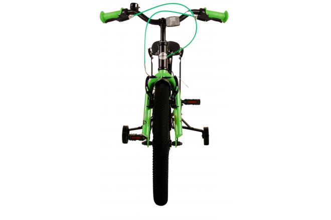 Volare Thombike Vélo pour enfants - Garçons - 18 pouces - Noir Vert - Freins à deux mains