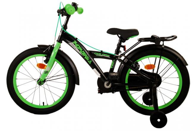 Volare Thombike Vélo pour enfants - Garçons - 18 pouces - Noir Vert - Freins à deux mains