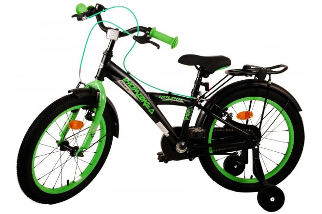 Volare Thombike Vélo pour enfants - Garçons - 18 pouces - Noir Vert - Freins à deux mains