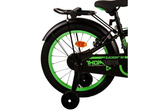 Volare Thombike Vélo pour enfants - Garçons - 18 pouces - Noir Vert - Freins à deux mains