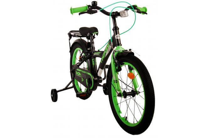 Volare Thombike Vélo pour enfants - Garçons - 18 pouces - Noir Vert - Freins à deux mains