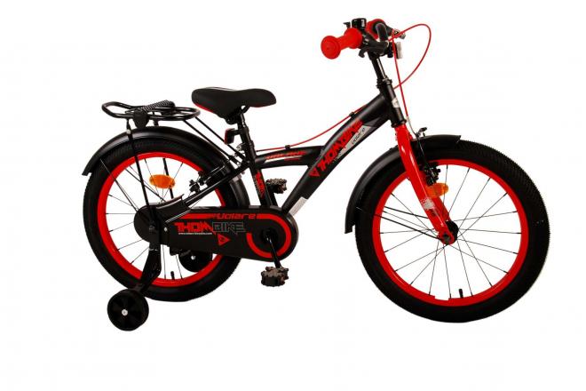 Volare Thombike Vélo pour enfants - Garçons - 18 pouces - Noir Rouge - Freins à deux mains