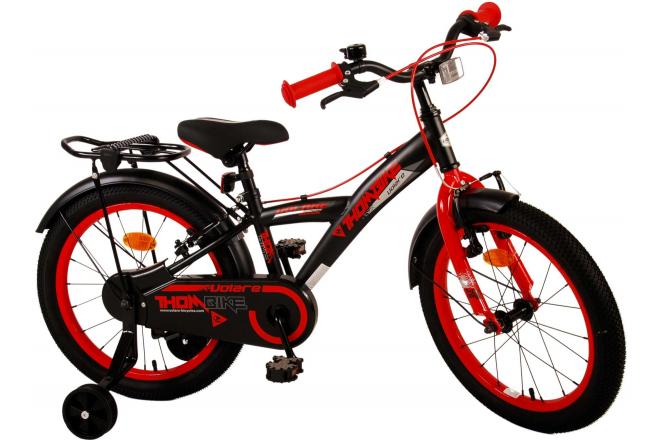 Volare Thombike Vélo pour enfants - Garçons - 18 pouces - Noir Rouge - Freins à deux mains