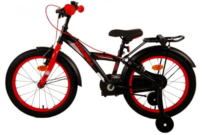 Volare Thombike Vélo pour enfants - Garçons - 18 pouces - Noir Rouge - Freins à deux mains