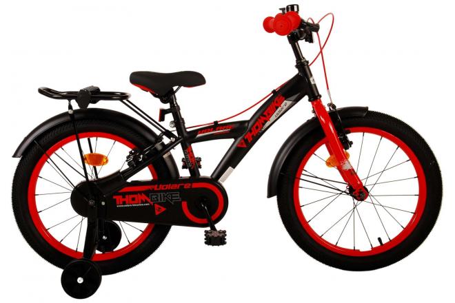 Volare Thombike Vélo pour enfants - Garçons - 18 pouces - Noir Rouge - Freins à deux mains