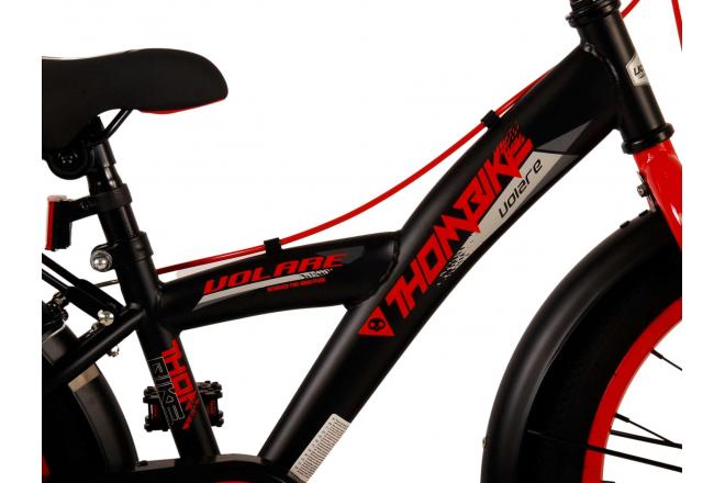 Volare Thombike Vélo pour enfants - Garçons - 18 pouces - Noir Rouge - Freins à deux mains