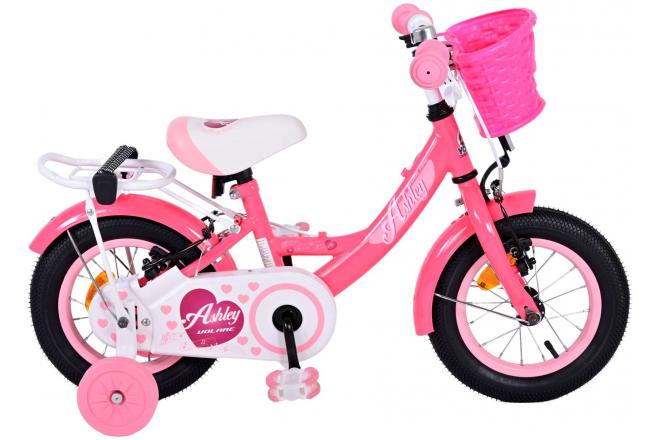 Volare Ashley Vélo pour enfants - Filles - 12 pouces - Rose/Rouge - Freins à deux mains