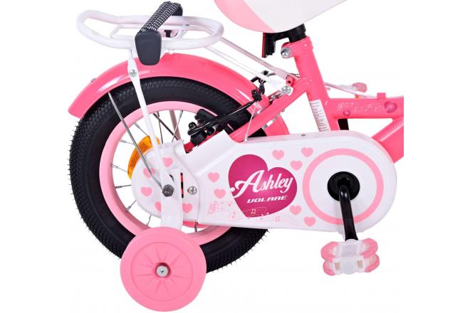 Volare Ashley Vélo pour enfants - Filles - 12 pouces - Rose/Rouge - Freins à deux mains