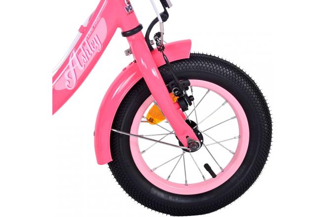 Volare Ashley Vélo pour enfants - Filles - 12 pouces - Rose/Rouge - Freins à deux mains