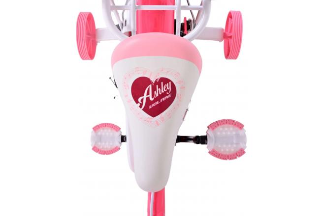 Volare Ashley Vélo pour enfants - Filles - 12 pouces - Rose/Rouge - Freins à deux mains