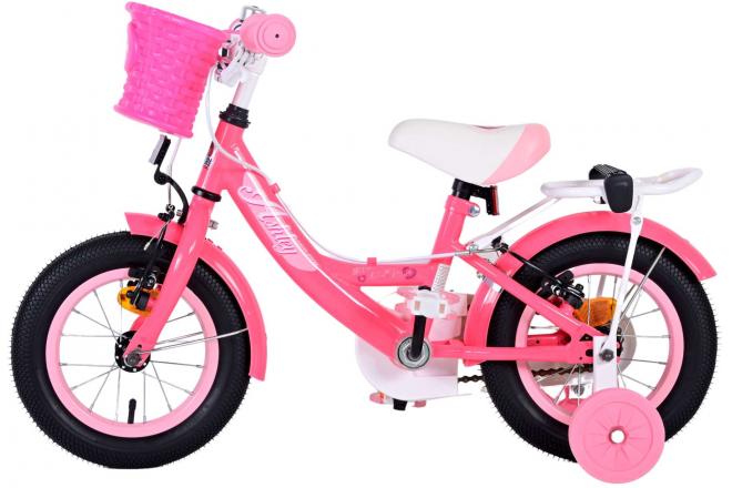 Volare Ashley Vélo pour enfants - Filles - 12 pouces - Rose/Rouge - Freins à deux mains