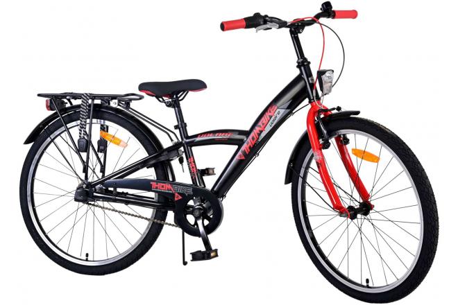 Volare Thombike Vélo enfant - Garçons - 24 pouces - Noir Rouge - 3 vitesses