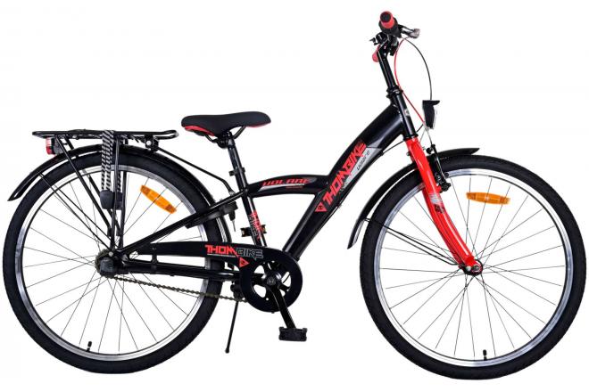 Volare Thombike Vélo enfant - Garçons - 24 pouces - Noir Rouge - 3 vitesses