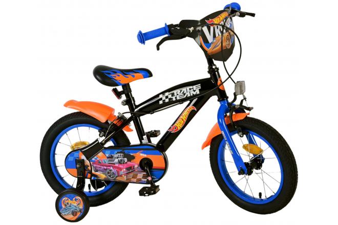 Vélo Hot Wheels pour enfants - Garçons - 14 pouces - Noir - Freins à deux mains