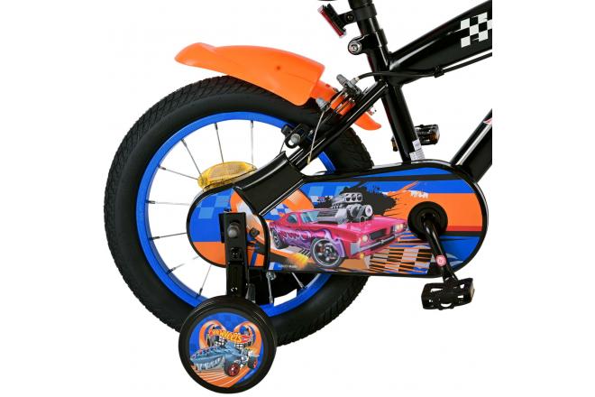 Vélo Hot Wheels pour enfants - Garçons - 14 pouces - Noir - Freins à deux mains