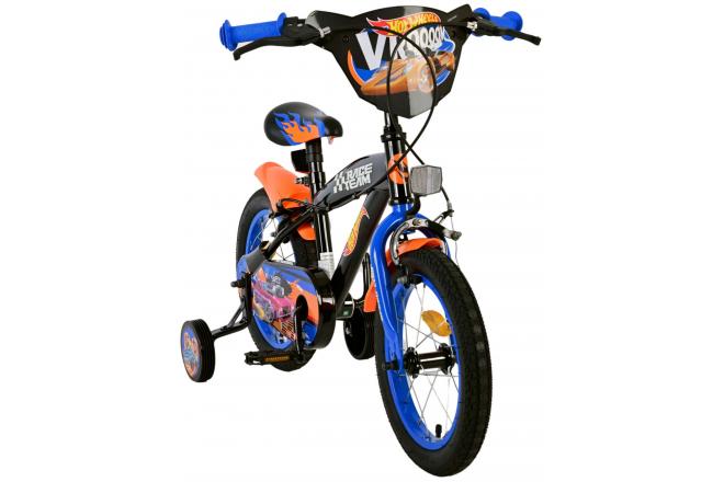 Vélo Hot Wheels pour enfants - Garçons - 14 pouces - Noir - Freins à deux mains