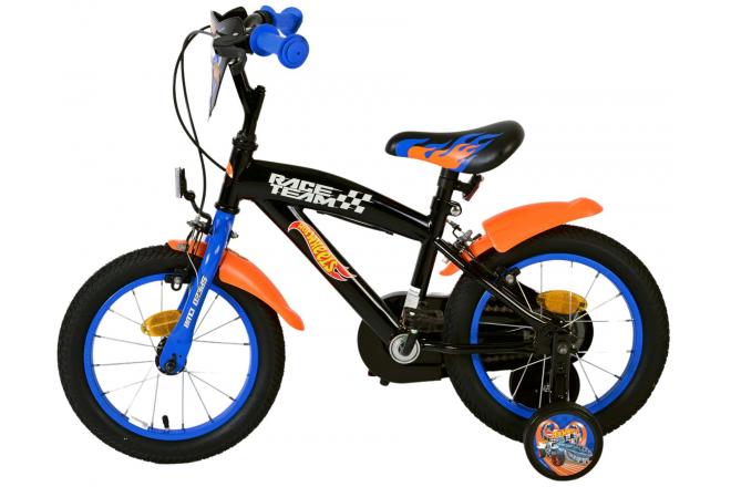 Vélo Hot Wheels pour enfants - Garçons - 14 pouces - Noir - Freins à deux mains