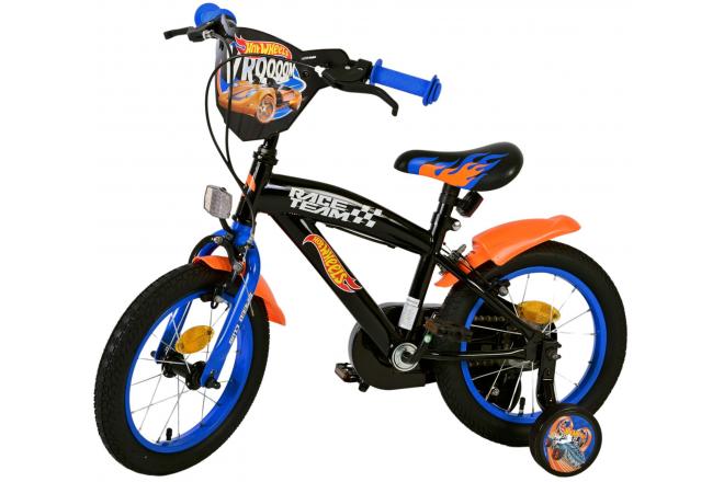 Vélo Hot Wheels pour enfants - Garçons - 14 pouces - Noir - Freins à deux mains