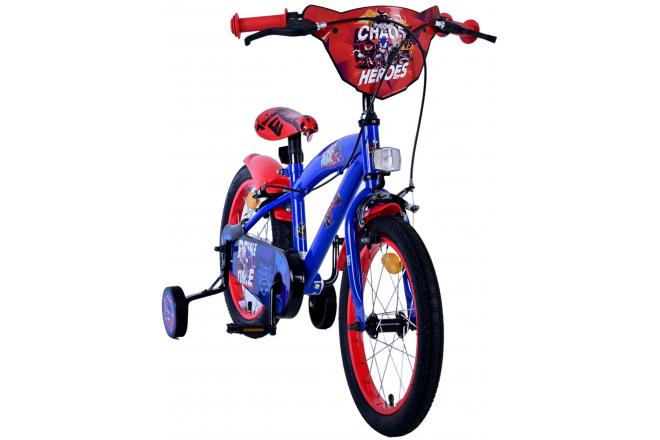 Sonic Prime Vélo enfant - Garçons - 16 pouces - Bleu Rouge - Freins à deux mains