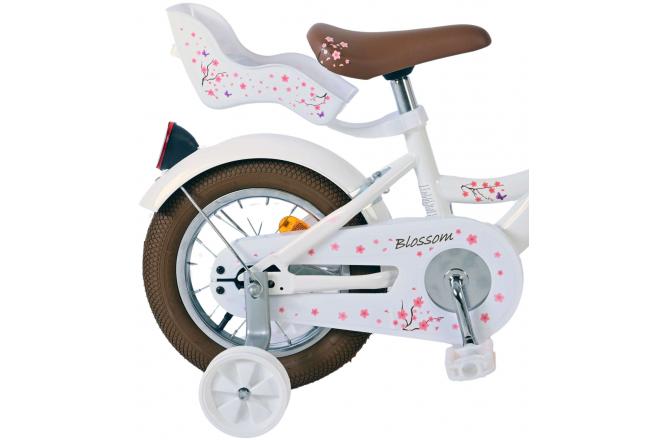 Vélo enfant Volare Blossom - Filles - 12 pouces - Blanc