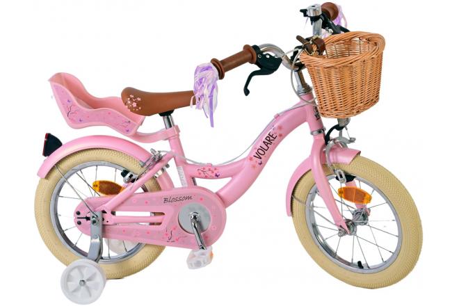 Volare Blossom Vélo enfant - Filles - 14 pouces - Rose - Freins à deux mains