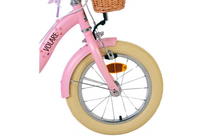 Volare Blossom Vélo enfant - Filles - 14 pouces - Rose - Freins à deux mains