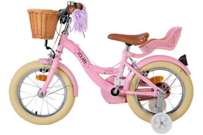 Volare Blossom Vélo enfant - Filles - 14 pouces - Rose - Freins à deux mains