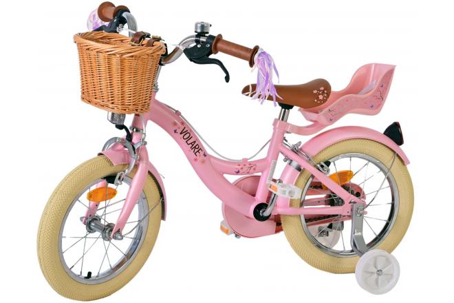 Volare Blossom Vélo enfant - Filles - 14 pouces - Rose - Freins à deux mains