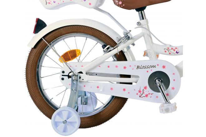 Volare Blossom Vélo enfant - Filles - 16 pouces - Blanc - Freins à deux mains