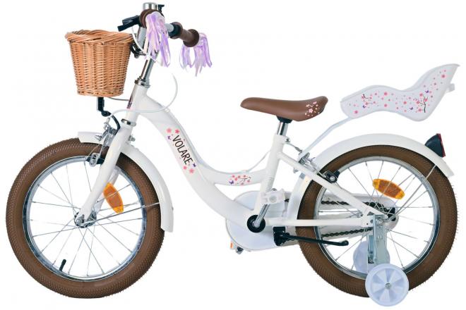 Volare Blossom Vélo enfant - Filles - 16 pouces - Blanc - Freins à deux mains