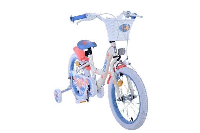 Vélo enfant Disney Stitch - Filles - 16 pouces - Bleu corail crème - Freins à deux mains