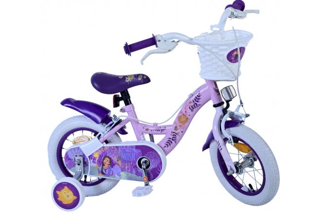 Vélo enfant Disney Wish - Filles - 12 pouces - Violet - Freins à deux mains